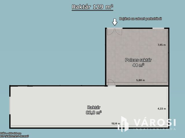 Kiadó 129 m2, nagy belmagasságú raktár a XI. kerületben